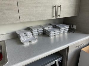 Hot meals ready to be distributed to Puerto Rican families