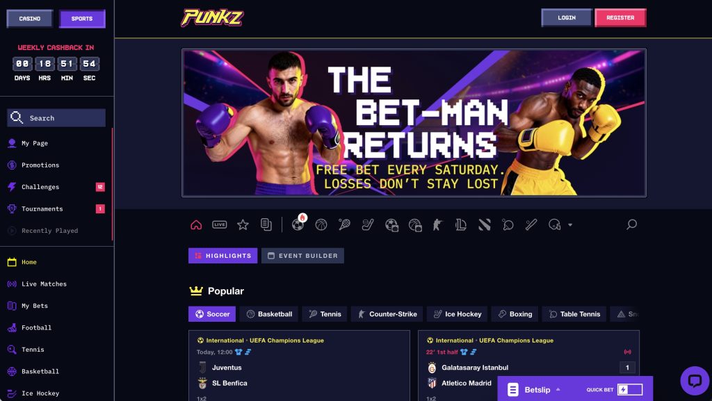 Casino Punkz Crypto Sports Betting Site